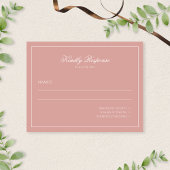 Elegant Minimal Dusty Rose Border Script Wedding 出欠カード