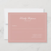 Elegant Minimal Dusty Rose Border Script Wedding 出欠カード (正面)