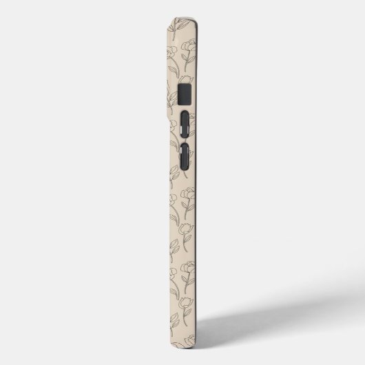 Elegant Minimal Floral Line Pattern Case-Mate iPhoneケース (裏面 / 左)