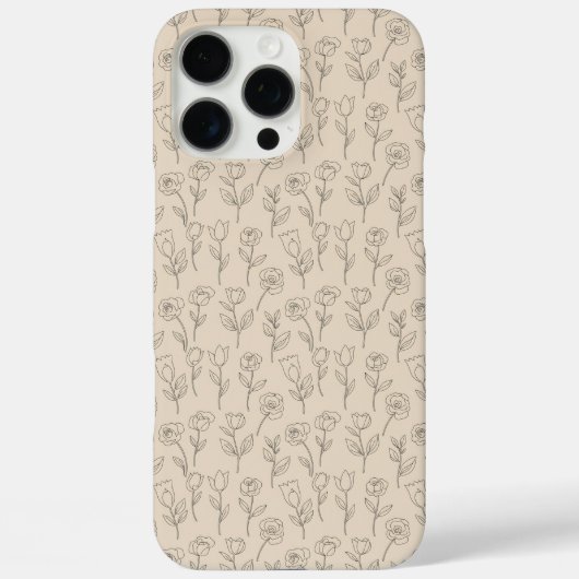 Elegant Minimal Floral Line Pattern Case-Mate iPhoneケース (裏面)