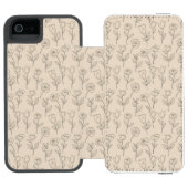 Elegant Minimal Floral Line Pattern Incipio iPhoneウォレットケース (フォリオ Open)
