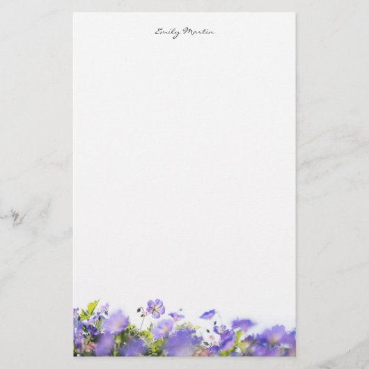 Elegant, minimal floral Personalized 便箋 (正面)