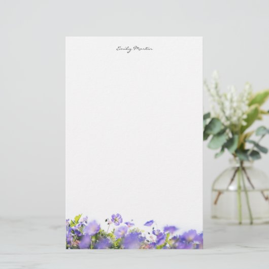 Elegant, minimal floral Personalized 便箋 (スタンド正面)
