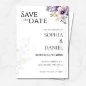 Elegant Minimal Floral Save the Date Card  招待状