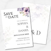Elegant Minimal Floral Save the Date Card  招待状