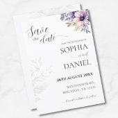 Elegant Minimal Floral Save the Date Card  招待状