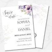 Elegant Minimal Floral Save the Date Card  招待状