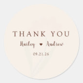 Elegant Minimal Floral Wedding Round Sticker ラウンドシール (正面)