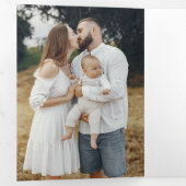 Elegant Minimal Gold Line Arch 3-Photo 三つ折りカード (内部最初)