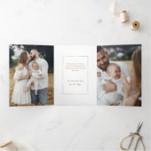 Elegant Minimal Gold Line Arch 3-Photo 三つ折りカード (内部)