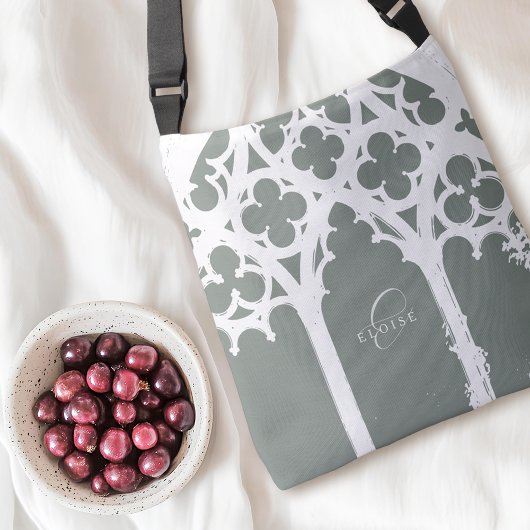 Elegant Minimal Gothic Window Typography Sage クロスボディバッグ