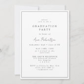 Elegant Minimal Graduation Party 招待状 (正面)