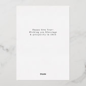 Elegant Minimal Happy New Year Family 2 Photo 箔シーズンカード (裏面)