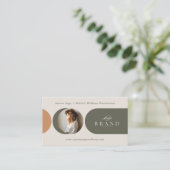 Elegant Minimal Holistic Celestial Moon Photo Luxe 名刺 (スタンド正面)