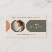 Elegant Minimal Holistic Celestial Moon Photo Luxe 名刺 (正面)