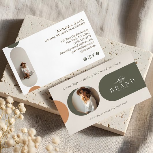 Elegant Minimal Holistic Celestial Moon Photo Luxe 名刺