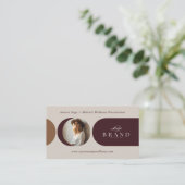 Elegant Minimal Holistic Celestial Moon Photo Luxe 名刺 (スタンド正面)