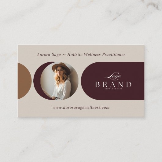 Elegant Minimal Holistic Celestial Moon Photo Luxe 名刺 (正面)