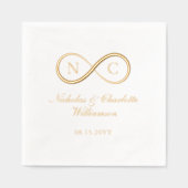 Elegant Minimal Infinity Love Monogram Wedding 箔ナプキン (正面)
