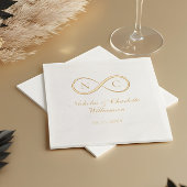 Elegant Minimal Infinity Love Monogram Wedding 箔ナプキン
