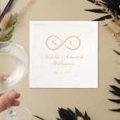Elegant Minimal Infinity Love Monogram Wedding 箔ナプキン