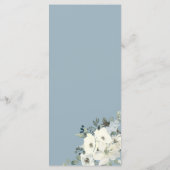 Elegant Minimal Ivory Floral Dusty Blue Wedding  メニュー (裏面)