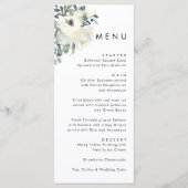 Elegant Minimal Ivory Floral Dusty Blue Wedding  メニュー (正面)