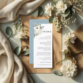 Elegant Minimal Ivory Floral Dusty Blue Wedding  メニュー