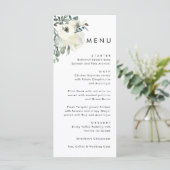 Elegant Minimal Ivory Floral Olive Green Wedding  メニュー (スタンド正面)
