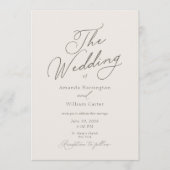 Elegant Minimal Ivory Wedding Invitation 招待状 (正面)