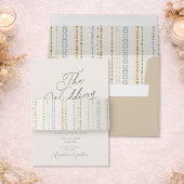 Elegant Minimal Ivory Wedding Invitation 招待状