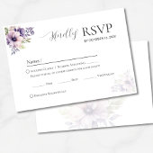 Elegant Minimal Lavender Floral Wedding RSVP 