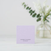 Elegant Minimal Lavender Purple Linen Professional スクエア名刺 (スタンド正面)