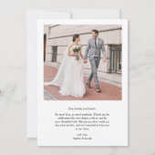 Elegant Minimal Love and Thanks Wedding 2 Photo   サンキューカード (裏面)
