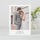 Elegant Minimal Love and Thanks Wedding Photo   サンキューカード (スタンド正面)