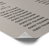 Elegant Minimal Magnolia Wedding Seating Chart ポスター (角)