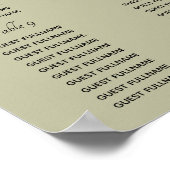 Elegant Minimal Magnolia Wedding Seating Chart ポスター (角)