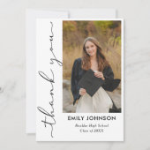 Elegant Minimal Minimalist Graduation サンキューカード (正面)