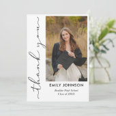 Elegant Minimal Minimalist Graduation サンキューカード (スタンド正面)