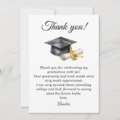 Elegant Minimal Minimalist Graduation サンキューカード (正面)