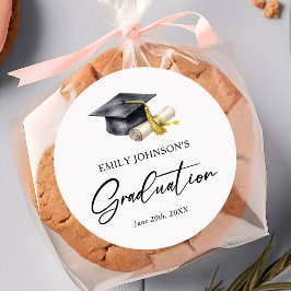 Elegant Minimal Minimalist Graduation ラウンドシール