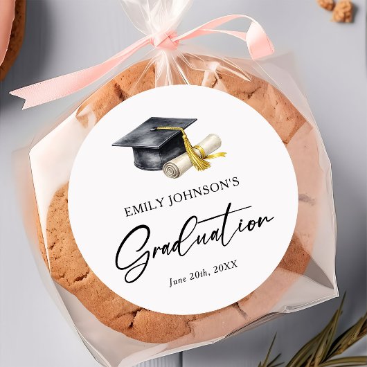 Elegant Minimal Minimalist Graduation ラウンドシール