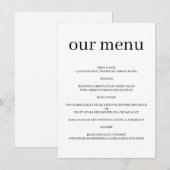 Elegant Minimal Modern Chic Wedding Design メニュー (正面/裏面)