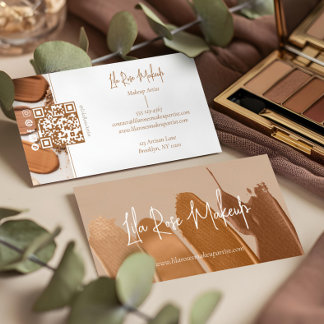 Elegant Minimal Modern Makeup Artist Photo Collage 名刺