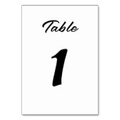 Elegant Minimal Modern Simple Chic Table Card テーブルナンバー (裏面)