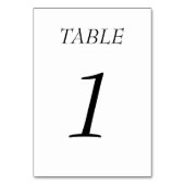 Elegant Minimal Modern Simple Chic Table Card テーブルナンバー (裏面)