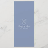 Elegant Minimal Monogram Blue Wedding メニュー (裏面)