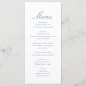 Elegant Minimal Monogram Blue Wedding メニュー (正面)