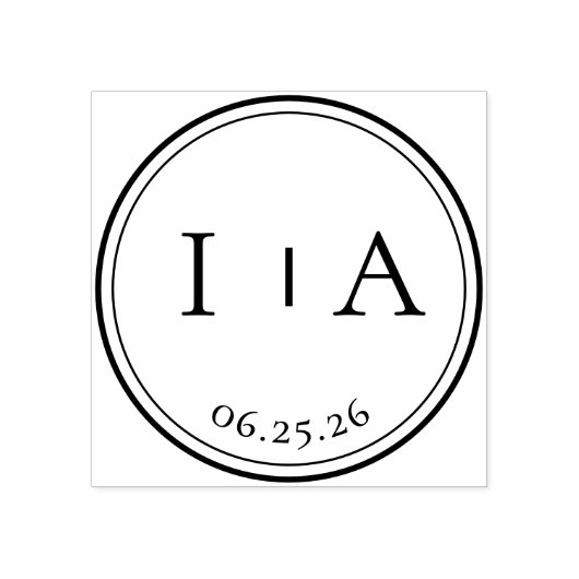 Elegant Minimal Monogram Initials Wedding ラバースタンプ (インプリント)
