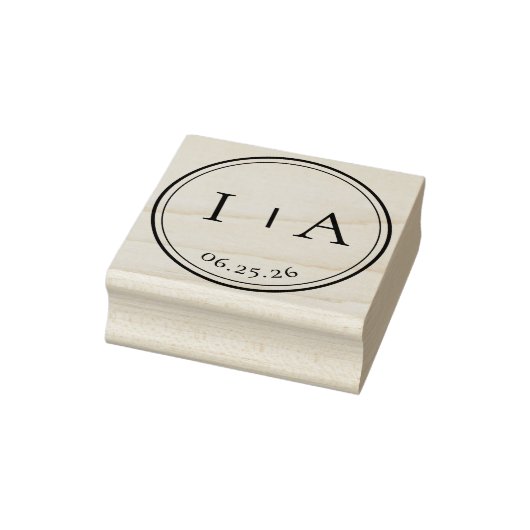Elegant Minimal Monogram Initials Wedding ラバースタンプ (スタンプ)